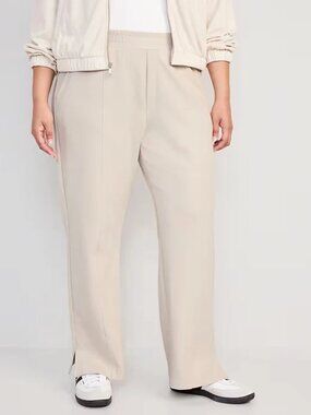 Old Navy Active Dynamic Fleece High-Rise Wide Leg Beige Pull On Pants Plus 2X